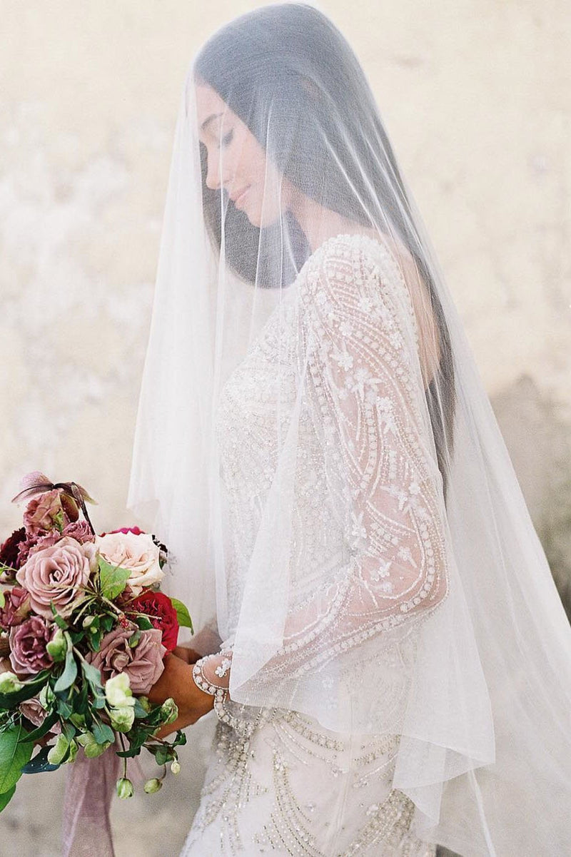 SUBLIME SILK TULLE VEIL IN IVORY OR OFF-WHITE
