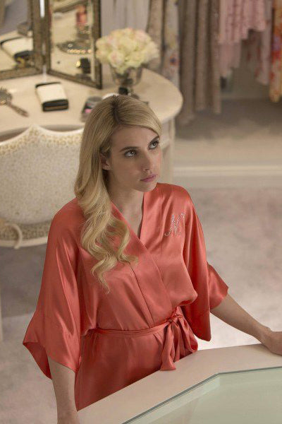Samantha Silk Kimono Robe in Coral - style 300