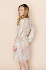 CATHERINE FRENCH LACE BRIDAL ROBE COAT COVER UP - STYLE 216