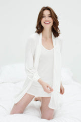 Lounge Pima Cotton Robe in ivory, style RP2016