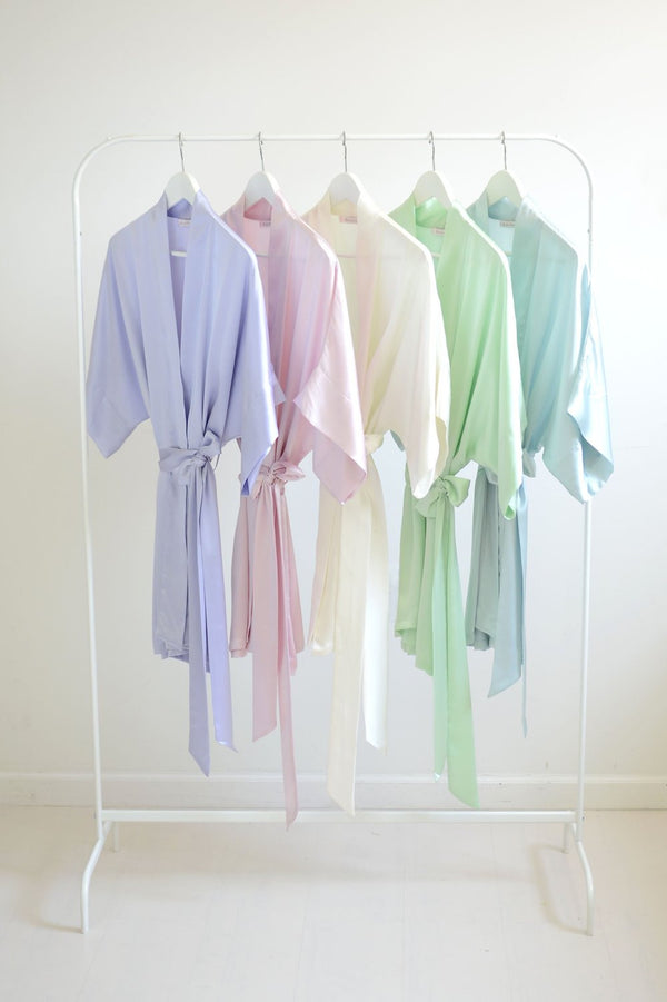 Samantha bridal silk kimono robe bridesmaids robes in Spring pastel colors - style 300