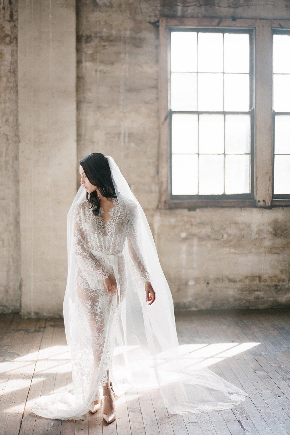 Roseline French Lace Cathedral Single layer veil