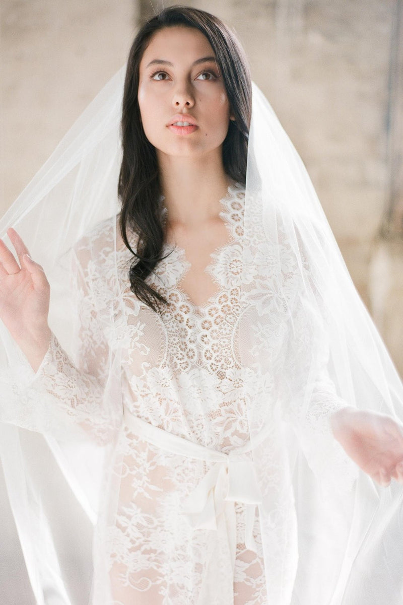 Roseline French Lace Cathedral Single layer veil